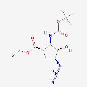 Ethyl (1S*,2R*,3S*,4S*)-4-azido-2-(tert-butoxycarbonylamino)-3-hydroxycyclopentane-carboxylate