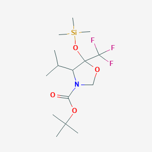 molecular formula C15H28F3NO4Si B6320900 4-(1-Methylethyl)-5-(trifluoromethyl)-5-[(trimethylsilyl)oxy]-3-oxazolidinecarboxylic acid 1,1-dimethylethyl ester CAS No. 172097-09-5