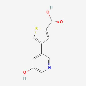 molecular formula C10H7NO3S B6320922 5-(2-Carboxythiophene-4-yl)-3-hydroxypyridine, 95% CAS No. 893727-66-7