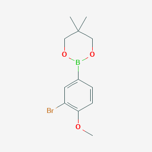 molecular formula C12H16BBrO3 B6320954 2-(3-Bromo-4-methoxyphenyl)-5,5-dimethyl-1,3,2-dioxaborinane CAS No. 2096994-85-1