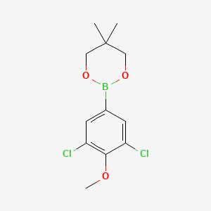 molecular formula C12H15BCl2O3 B6320955 2-(3,5-Dichloro-4-methoxyphenyl)-5,5-dimethyl-1,3,2-dioxaborinane CAS No. 2096994-80-6