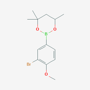 molecular formula C13H18BBrO3 B6320960 2-(3-Bromo-4-methoxyphenyl)-4,4,6-trimethyl-1,3,2-dioxaborinane CAS No. 2096998-32-0