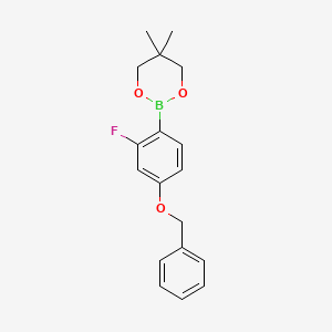 molecular formula C18H20BFO3 B6321011 2-(4-Benzyloxy-2-fluorophenyl)-5,5-dimethyl-1,3,2-dioxaborinane CAS No. 2096995-31-0