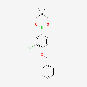 molecular formula C18H20BClO3 B6321025 2-(4-Benzyloxy-3-chlorophenyl)-5,5-dimethyl-1,3,2-dioxaborinane CAS No. 2096995-23-0