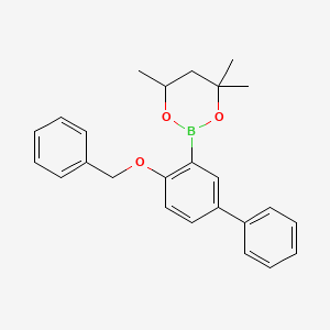 molecular formula C25H27BO3 B6321026 2-(4-Benzyloxybiphenyl-3-yl)-4,4,6-trimethyl-1,3,2-dioxaborinane CAS No. 2096997-73-6