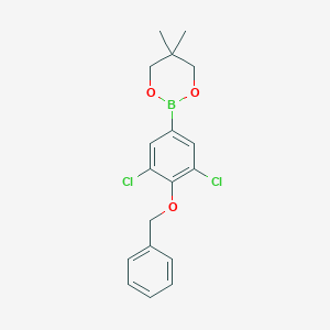 molecular formula C18H19BCl2O3 B6321029 2-(4-Benzyloxy-3,5-dichlorophenyl)-5,5-dimethyl-1,3,2-dioxaborinane CAS No. 2096994-79-3