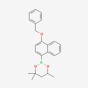 molecular formula C23H25BO3 B6321042 2-(4-Benzyloxy-1-naphthyl)-4,4,6-trimethyl-1,3,2-dioxaborinane CAS No. 2096996-12-0