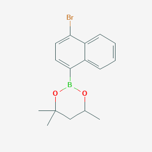 molecular formula C16H18BBrO2 B6321050 2-(4-Bromo-1-naphthyl)-4,4,6-trimethyl-1,3,2-dioxaborinane CAS No. 2096996-68-6