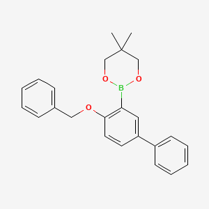 molecular formula C24H25BO3 B6321057 2-(4-Benzyloxybiphenyl-3-yl)-5,5-dimethyl-1,3,2-dioxaborinane CAS No. 2096995-53-6