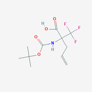 molecular formula C11H16F3NO4 B6321078 2-[(tert-Butoxycarbonyl)amino]-2-(trifluoromethyl)pent-4-enoic acid, 97% CAS No. 1260807-59-7