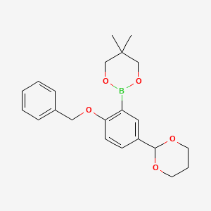 2-[2-Benzyloxy-5-(1,3-dioxan-2-yl)phenyl]-5,5-dimethyl-1,3,2-dioxaborinane