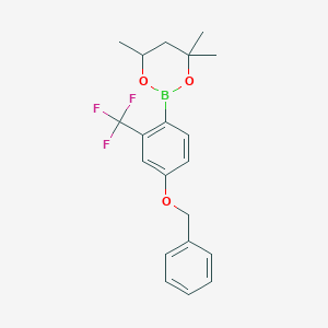 molecular formula C20H22BF3O3 B6321101 2-[4-Benzyloxy-2-(trifluoromethyl)phenyl]-4,4,6-trimethyl-1,3,2-dioxaborinane CAS No. 2096998-39-7