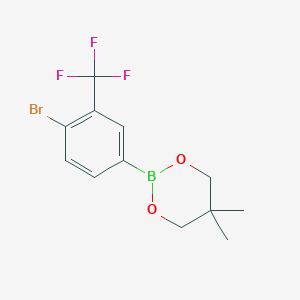 molecular formula C12H13BBrF3O2 B6321116 2-[4-Bromo-3-(trifluoromethyl)phenyl]-5,5-dimethyl-1,3,2-dioxaborinane CAS No. 2096995-40-1