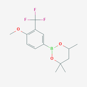 molecular formula C14H18BF3O3 B6321138 2-[4-Methoxy-3-(trifluoromethyl)phenyl]-4,4,6-trimethyl-1,3,2-dioxaborinane CAS No. 2096996-61-9