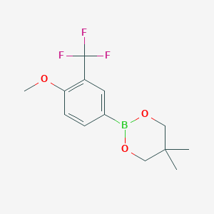 molecular formula C13H16BF3O3 B6321139 2-[4-Methoxy-3-(trifluoromethyl)phenyl]-5,5-dimethyl-1,3,2-dioxaborinane CAS No. 2096995-30-9