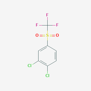 molecular formula C7H3Cl2F3O2S B6321148 3,4-Dichloro-1-(trifluoromethylsulfonyl)benzene;  98% CAS No. 672-55-9