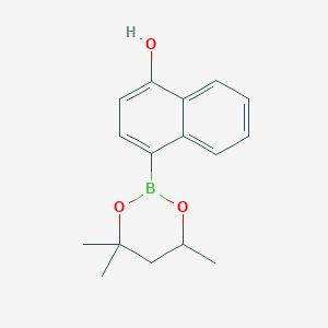 molecular formula C16H19BO3 B6321165 4-(4,4,6-Trimethyl-1,3,2-dioxaborinan-2-yl)-1-naphthol CAS No. 2096995-50-3