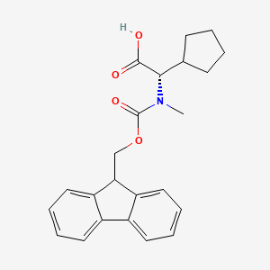 molecular formula C23H25NO4 B6321171 (S)-2-((((9H-芴-9-基)甲氧羰基)(甲基)氨基)-2-环戊基乙酸 CAS No. 187475-29-2