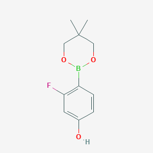 molecular formula C11H14BFO3 B6321176 4-(5,5-Dimethyl-1,3,2-dioxaborinan-2-yl)-3-fluorophenol CAS No. 2096997-34-9