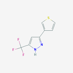molecular formula C8H5F3N2S B6321213 5-(Thiophen-3-yl)-3-(trifluoromethyl)-1H-pyrazole, 95% CAS No. 2408886-65-5