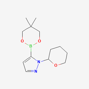 molecular formula C13H21BN2O3 B6321227 5-(5,5-Dimethyl-1,3,2-dioxaborinan-2-yl)-1-(tetrahydro-2H-pyran-2-yl)-1H-pyrazole CAS No. 2096995-44-5
