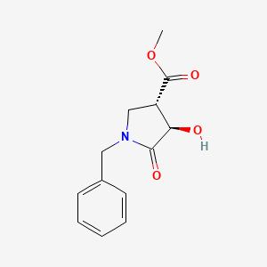 molecular formula C13H15NO4 B6321242 trans-N-Benzyl-3-hydroxy-2-pyrrolidi-none-4-carboxylic acid methyl ester CAS No. 951632-44-3