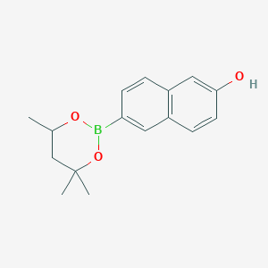 molecular formula C16H19BO3 B6321271 6-(4,4,6-Trimethyl-1,3,2-dioxaborinan-2-yl)-2-naphthol CAS No. 2096998-49-9