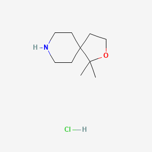 molecular formula C10H20ClNO B6321296 1,1-二甲基-2-氧杂-8-氮杂螺[4.5]癸烷盐酸盐 CAS No. 1427425-91-9