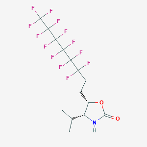 molecular formula C14H14F13NO2 B6321297 (4R,5S)-(+)-4-i-propyl-5-(3,3,4,4,5,5,6,6,7,7,8,8,8-tridecafluorooctyl)-2-oxazolidinone;  99% CAS No. 1432793-97-9