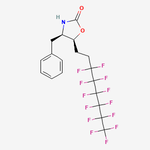 molecular formula C18H14F13NO2 B6321298 (4R,5S)-(+)-4-Benzyl-5-(3,3,4,4,5,5,6,6,7,7,8,8,8-tridecafluorooctyl)-2-oxazolidinone;  99% CAS No. 1391512-50-7