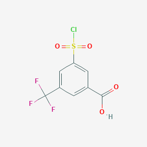 molecular formula C8H4ClF3O4S B6321424 3-(Chlorosulfonyl)-5-(trifluoromethyl)benzoic acid CAS No. 53604-84-5