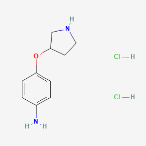 molecular formula C10H16Cl2N2O B6321428 4-(吡咯烷-3-氧基)-苯胺二盐酸盐 CAS No. 1263379-02-7