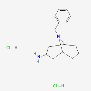 molecular formula C15H24Cl2N2 B6321586 9-Benzyl-9-aza-bicyclo[3.3.1]non-3-ylamine dihydrochloride CAS No. 1187927-34-9