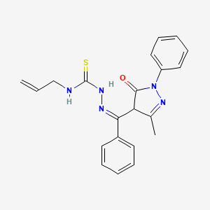 4-(2-Aza-1-phenyl-2-(((prop-2-enylamino)thioxomethyl)amino)vinyl)-3-methyl-1-phenyl-2-pyrazolin-5-one