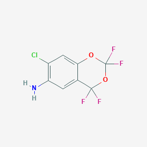 molecular formula C8H4ClF4NO2 B6321816 7-Chloro-2,2,4,4-tetrafluoro-1,3-benzodioxan-6-amine CAS No. 25854-65-3