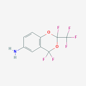 molecular formula C9H5F6NO2 B6321831 2,4,4-Trifluoro-2-(trifluoromethyl)-4H-1,3-benzodioxin-6-amine, 98% CAS No. 872707-38-5