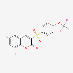 6,8-Diiodo-3-((4-(trifluoromethoxy)phenyl)sulfonyl)-2H-chromen-2-one
