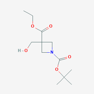 molecular formula C12H21NO5 B6321883 1-t-Butyl 3-ethyl 3-(hydroxymethyl)azetidine-1,3-dicarboxylate CAS No. 1078166-51-4