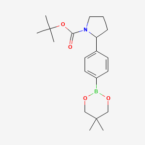 molecular formula C20H30BNO4 B6321886 tert-Butyl 2-[4-(5,5-dimethyl-1,3,2-dioxaborinan-2-yl)phenyl]pyrrolidine-1-carboxylate CAS No. 2096994-70-4