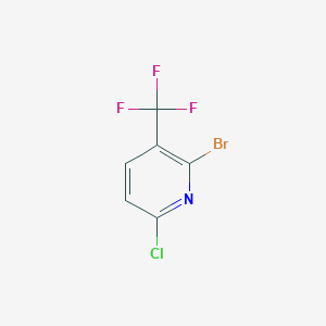 molecular formula C6H2BrClF3N B6321928 2-Bromo-6-chloro-3-(trifluoromethyl)pyridine, 90% CAS No. 1076235-99-8