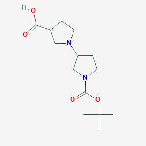 molecular formula C14H24N2O4 B6321991 1-(1-(tert-Butoxycarbonyl)pyrrolidin-3-yl)pyrrolidine-3-carboxylic acid CAS No. 1360587-65-0