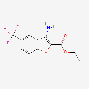molecular formula C12H10F3NO3 B6322008 Ethyl 3-amino-5-(trifluoromethyl)benzofuran-2-carboxylate CAS No. 1228148-42-2
