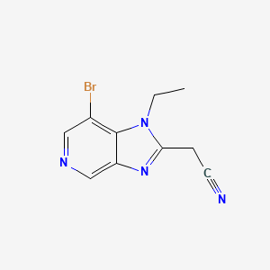 molecular formula C10H9BrN4 B6322031 2-(7-Bromo-1-ethyl-1H-imidazo[4,5-c]pyridin-2-yl)-acetonitrile CAS No. 842143-97-9