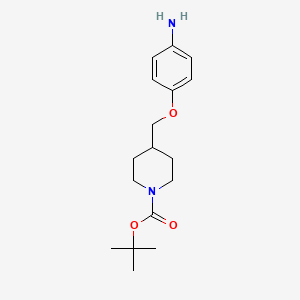 molecular formula C17H26N2O3 B6322064 tert-Butyl 4-((4-aminophenoxy)methyl) piperidine-1-carboxylate CAS No. 130658-70-7