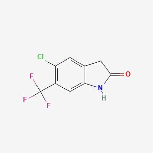 molecular formula C9H5ClF3NO B6322249 5-Chloro-1,3-dihydro-6-(trifluoromethyl)-2H-indol-2-one CAS No. 1260850-38-1