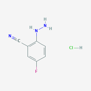 molecular formula C7H7ClFN3 B6322252 5-Fluoro-2-hydrazino-benzonitrile hydrochloride CAS No. 1260838-49-0