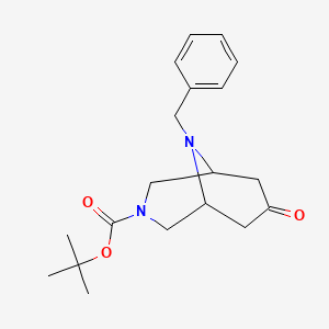 molecular formula C19H26N2O3 B6322289 叔丁基 7-氧代-9-(苯甲基)-3,9-二氮杂双环[3.3.1]壬烷-3-羧酸盐 CAS No. 926659-00-9