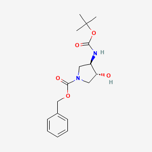 molecular formula C17H24N2O5 B6322327 Benzyl (3R,4R)-3-(t-butoxycarbonylamino)-4-hydroxy-pyrrolidine-1-carboxylate CAS No. 1203566-76-0