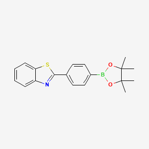 molecular formula C19H20BNO2S B6322355 2-(4-(4,4,5,5-Tetramethyl-1,3,2-dioxaborolan-2-yl)phenyl)benzo[d]thiazole CAS No. 1007375-81-6