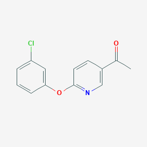 molecular formula C13H10ClNO2 B6322366 1-[6-(3-Chloro-phenoxy)-pyridin-3-yl]-ethanone, 95% CAS No. 1545051-57-7